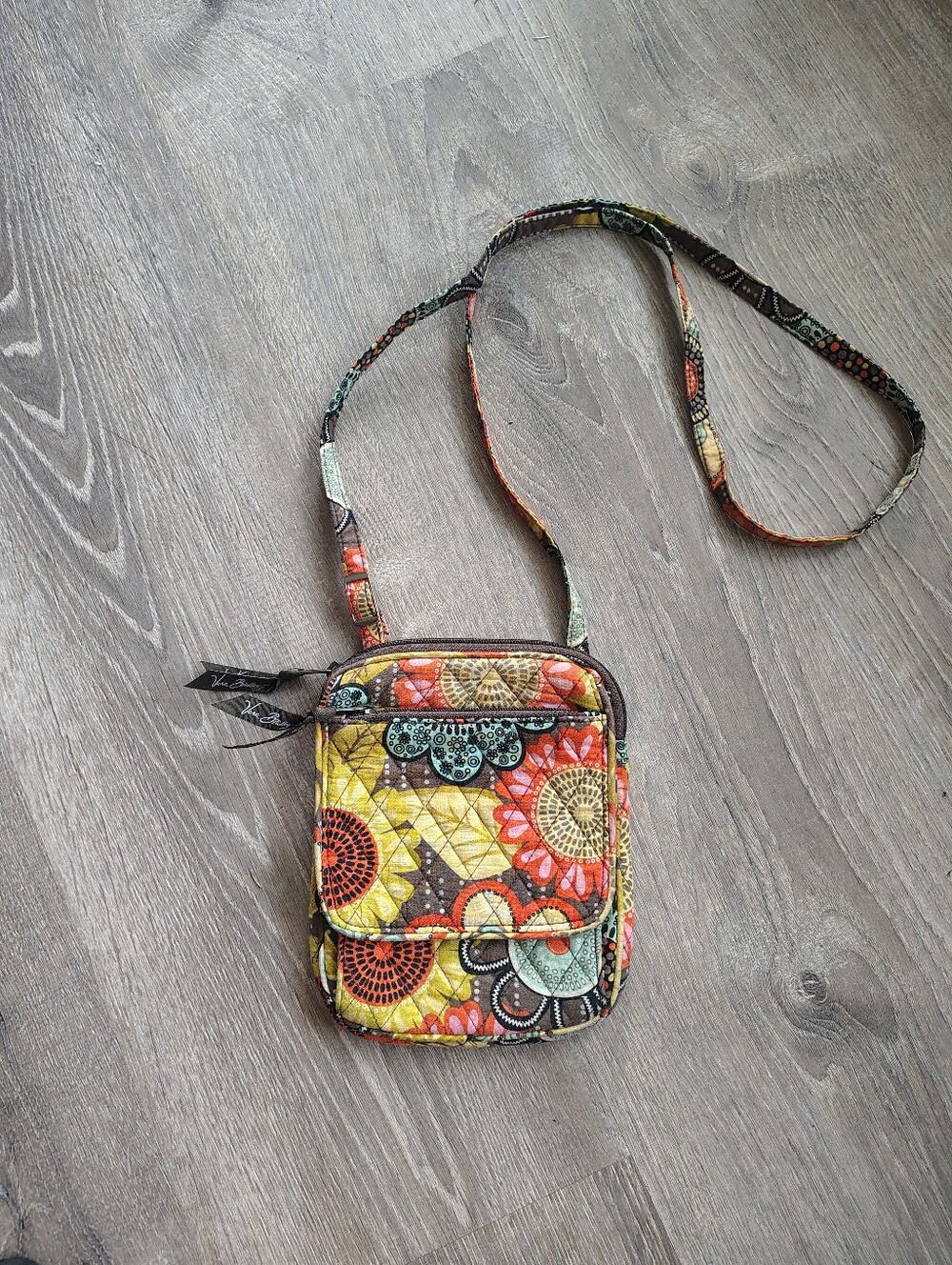 Vera Bradley Quilted Floral Crossbody - Yellow Multi